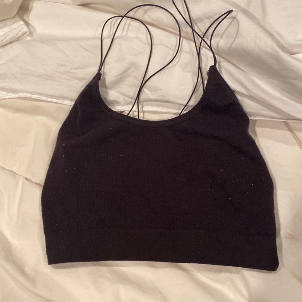 black thin strap tank top size Small